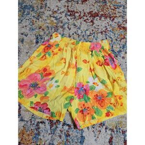 Vintage Jams World Medium Tissue Flower Shorts Floral Drawstring Pockets Rayon